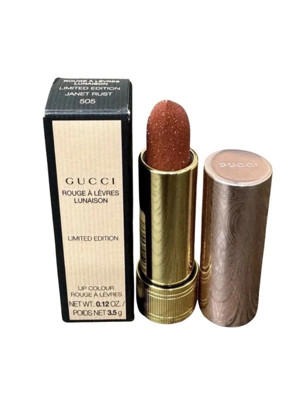 Gucci Lipstick Janet Rust 505 — Shimmery Brown